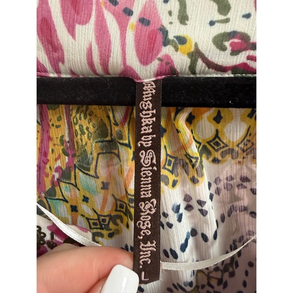 Mushka by Sienna Rose Inc. Boho Kaftan Tunic Dress Multi Color Size L - Picture 2 of 7